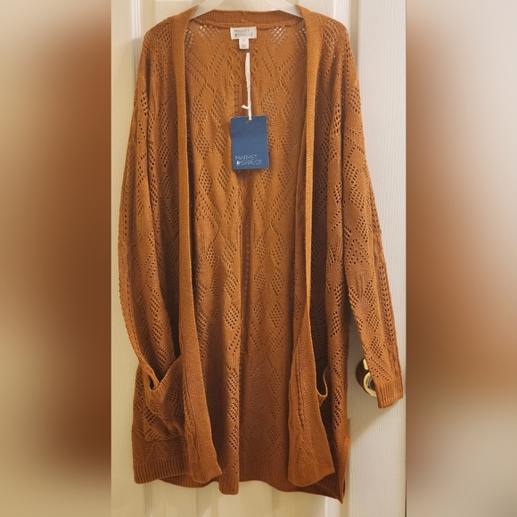 Market & Spruce Sweaters - Market & Spruce Open Knit Cardigan New With Tag Terracotta Color Medium Size